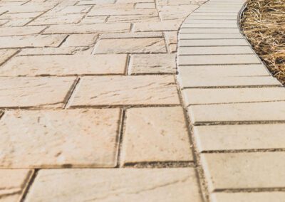 Close up shot of paver sidewalk
