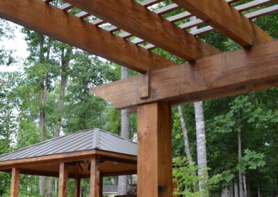 Cedar pergola and pool house
