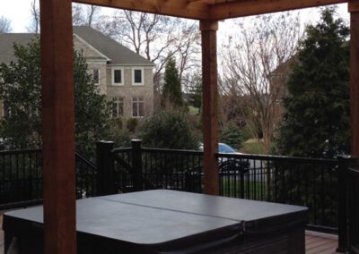 Hot tube set into deck